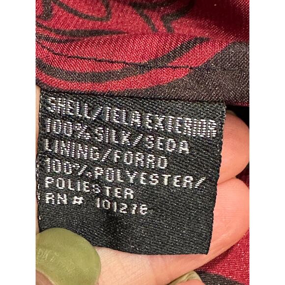 ECI New York Skirt Silk Black Red Floral Sheer Overlay Romantic Whimsigoth 12 - Picture 4 of 11